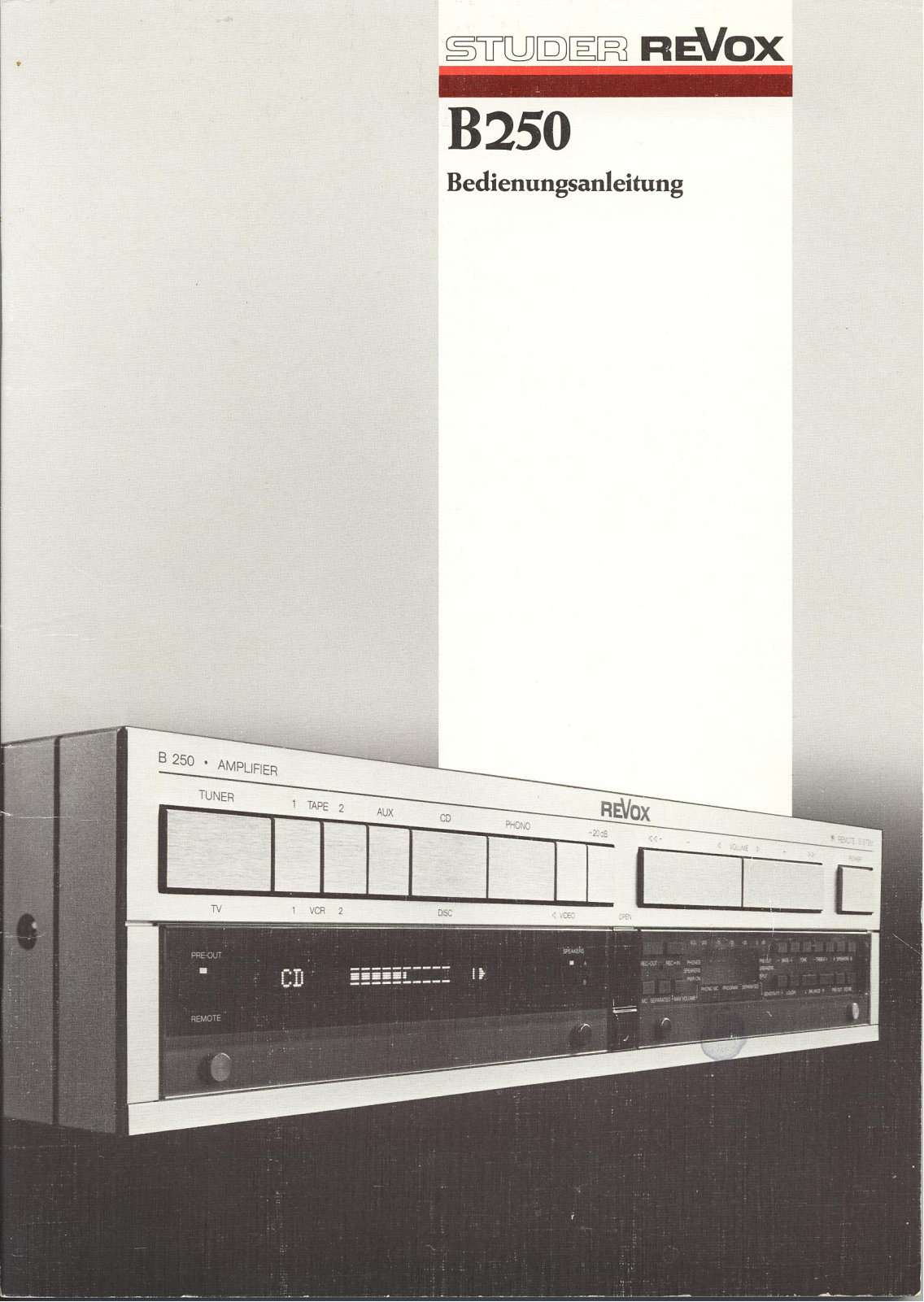 Revox B-250 Owners manual