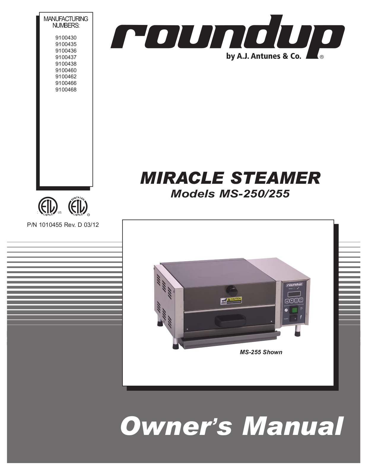 A.J. Antunes & Co MS-255 9100468 User Manual