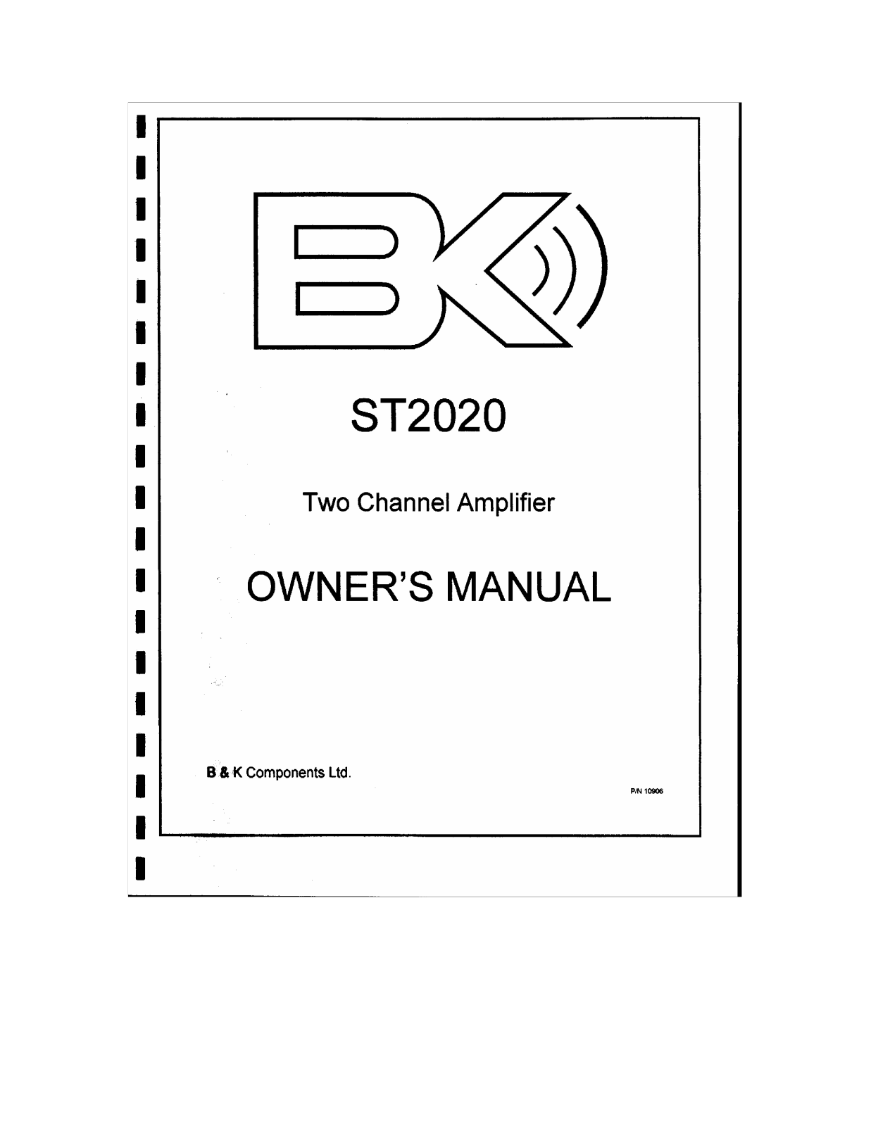 B&K ST2020 User Manual