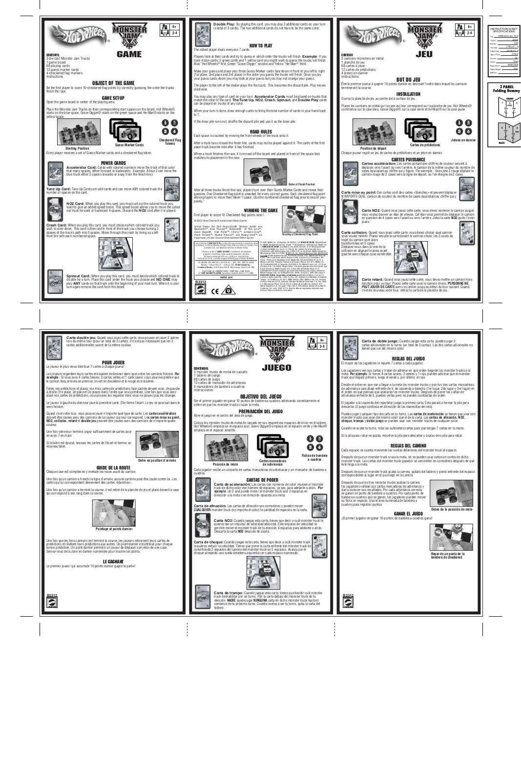 Fisher-Price B2312 Instruction Sheet