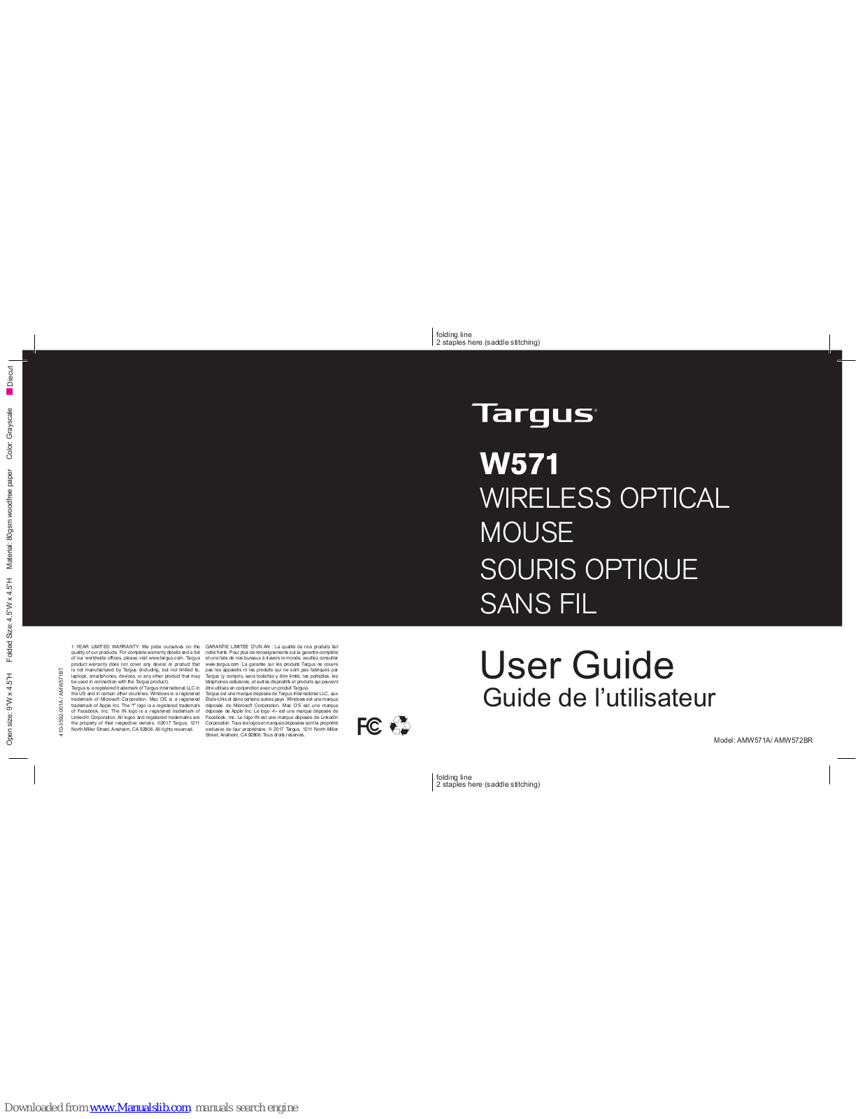 Targus W571 User Manual