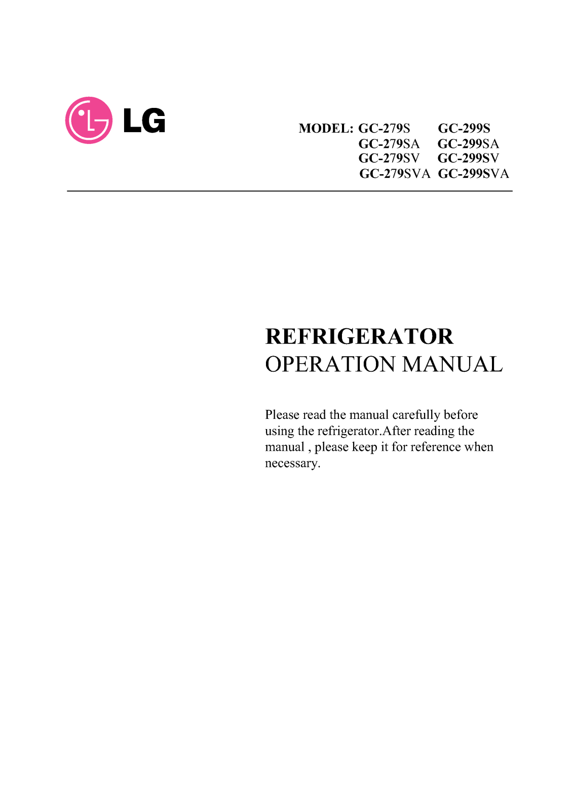 Lg GC-279SV User Manual