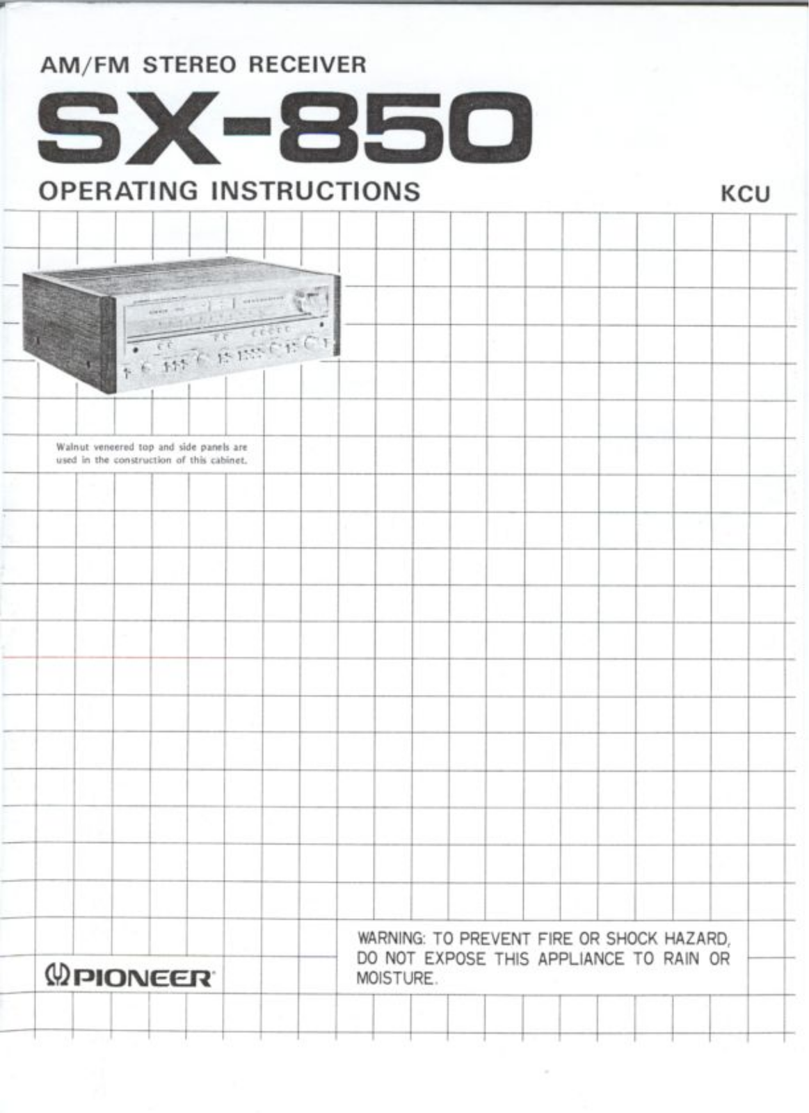 Pioneer SX-850 Owners Manual