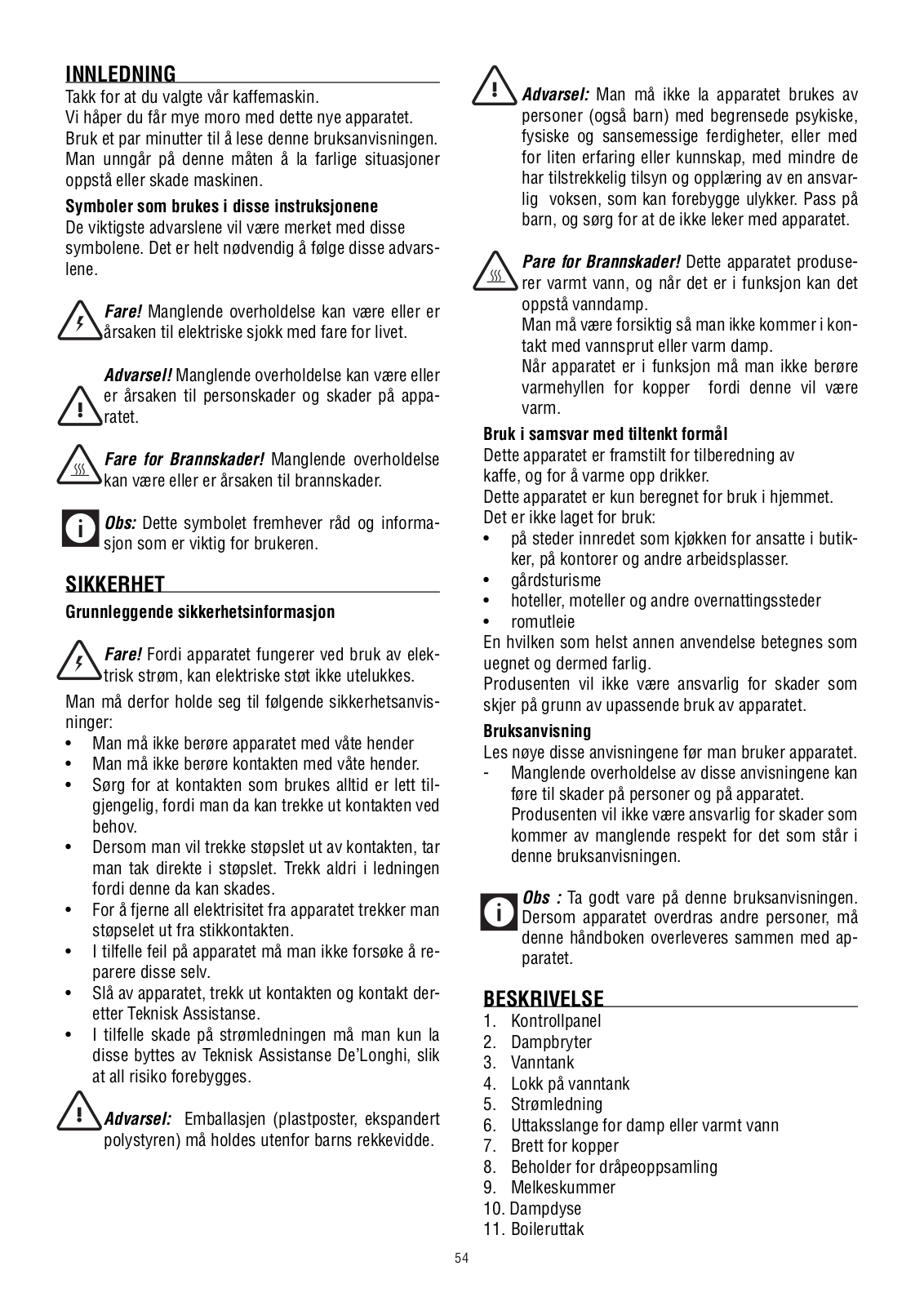 Delonghi ECO 310 Instructions Manual