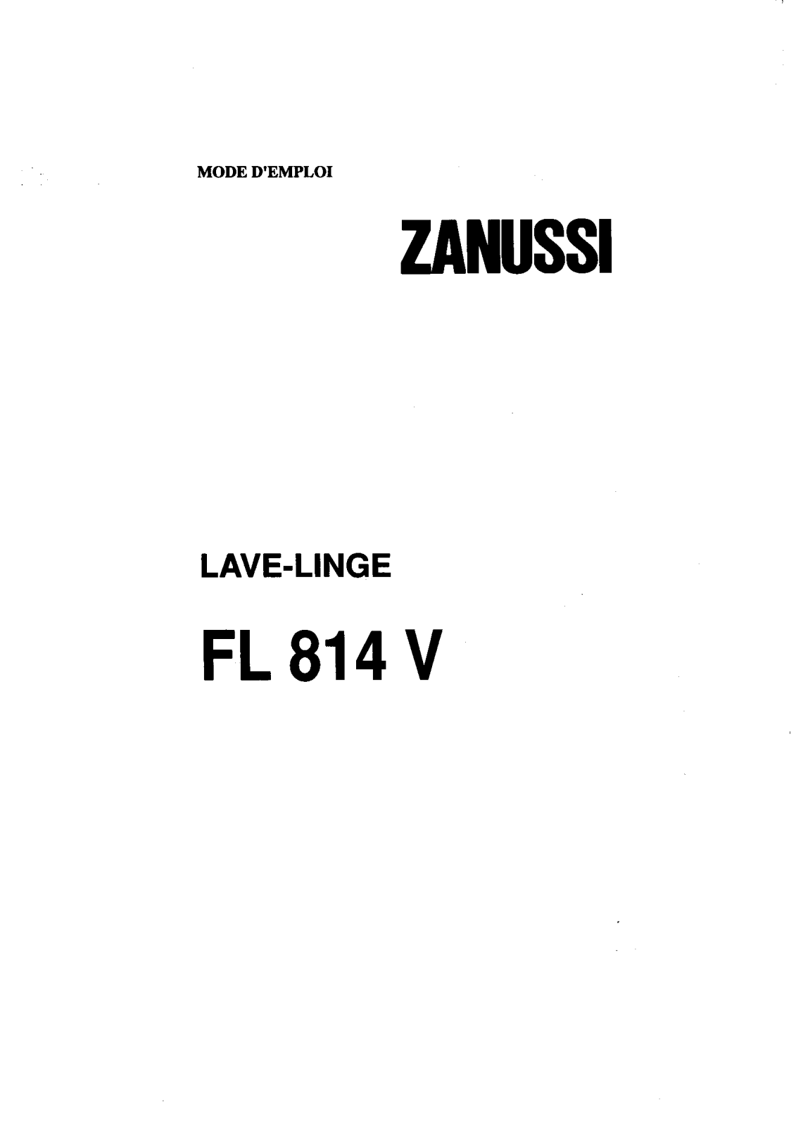 Zanussi FL814V User Manual