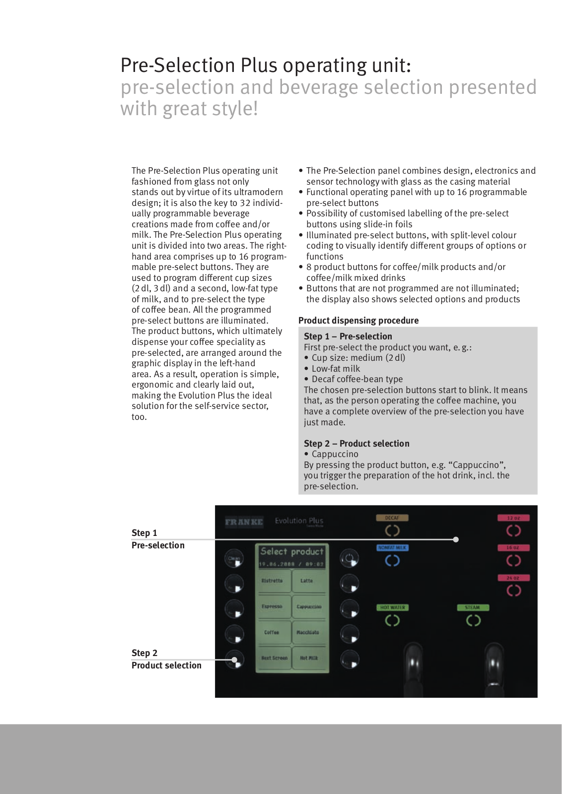 Franke EVOLUTION PLUS User Manual