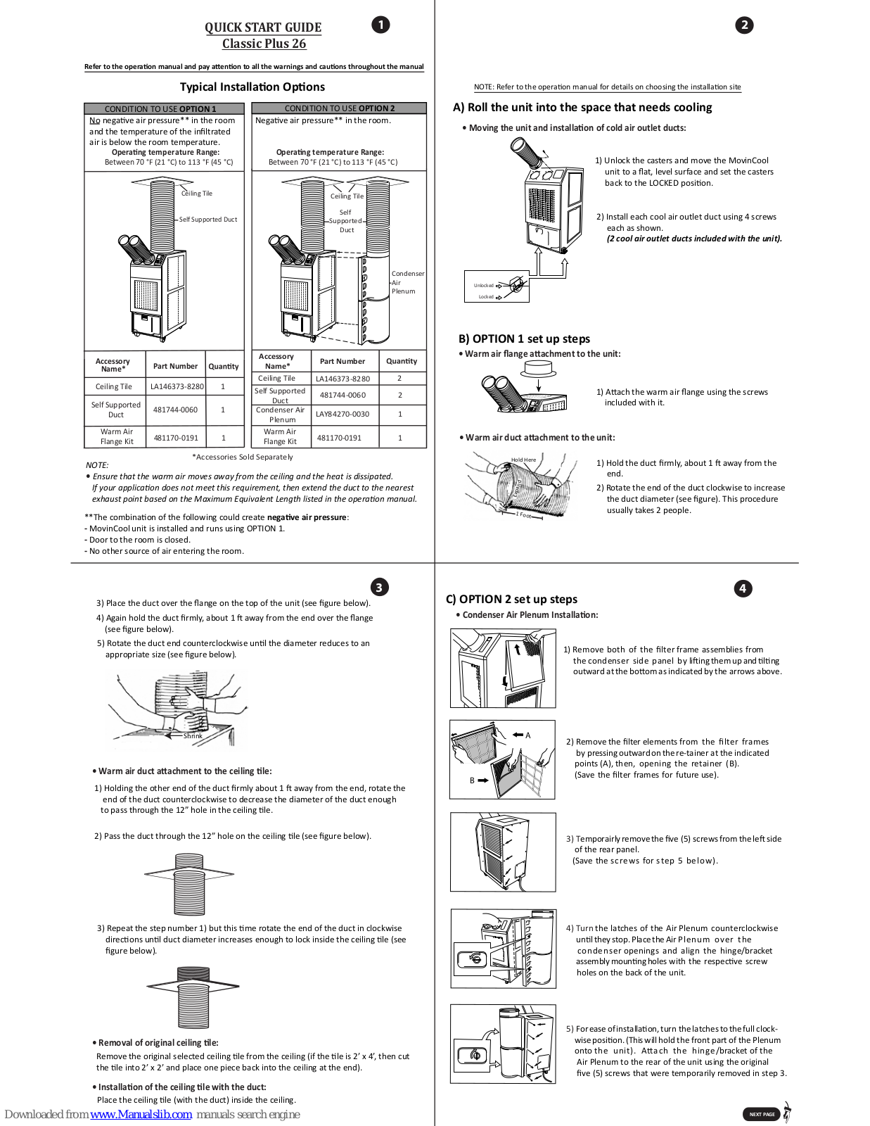 Movincool Classic Plus 26, CP26 Quick Start Manual - ManualMachine.com