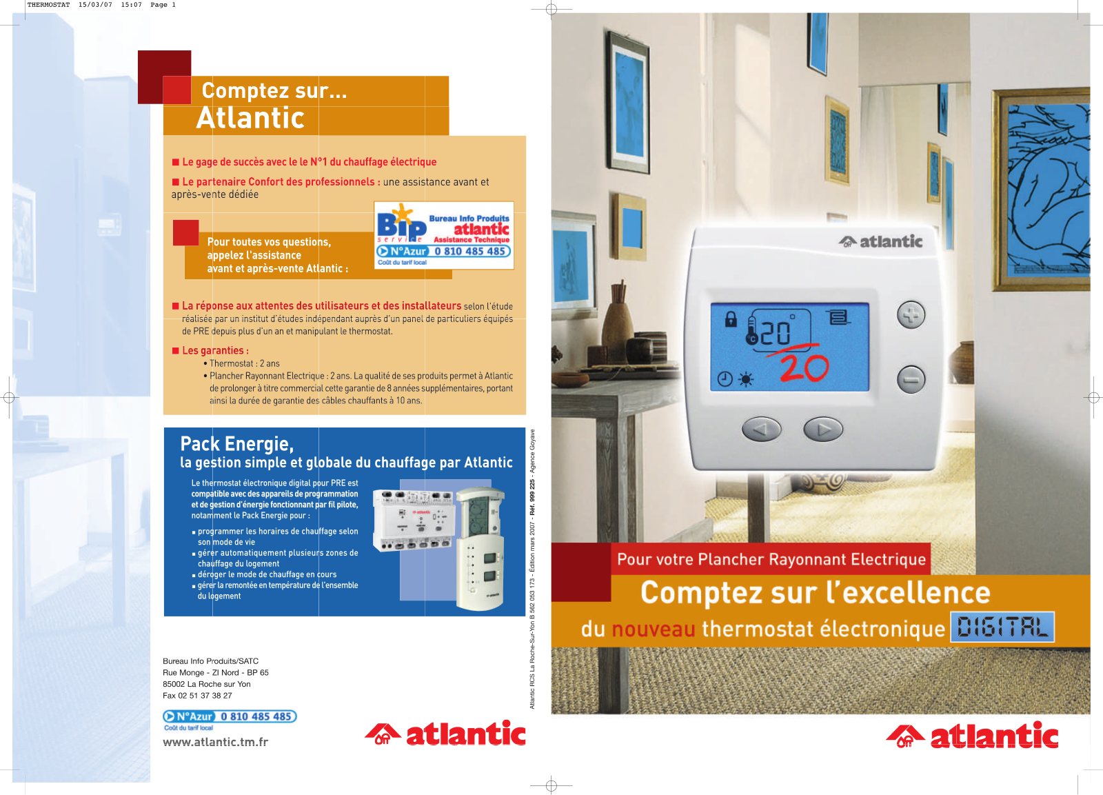 Atlantic THERMOSTAT ELECTRONIQUE DIGITAL BROCHURE