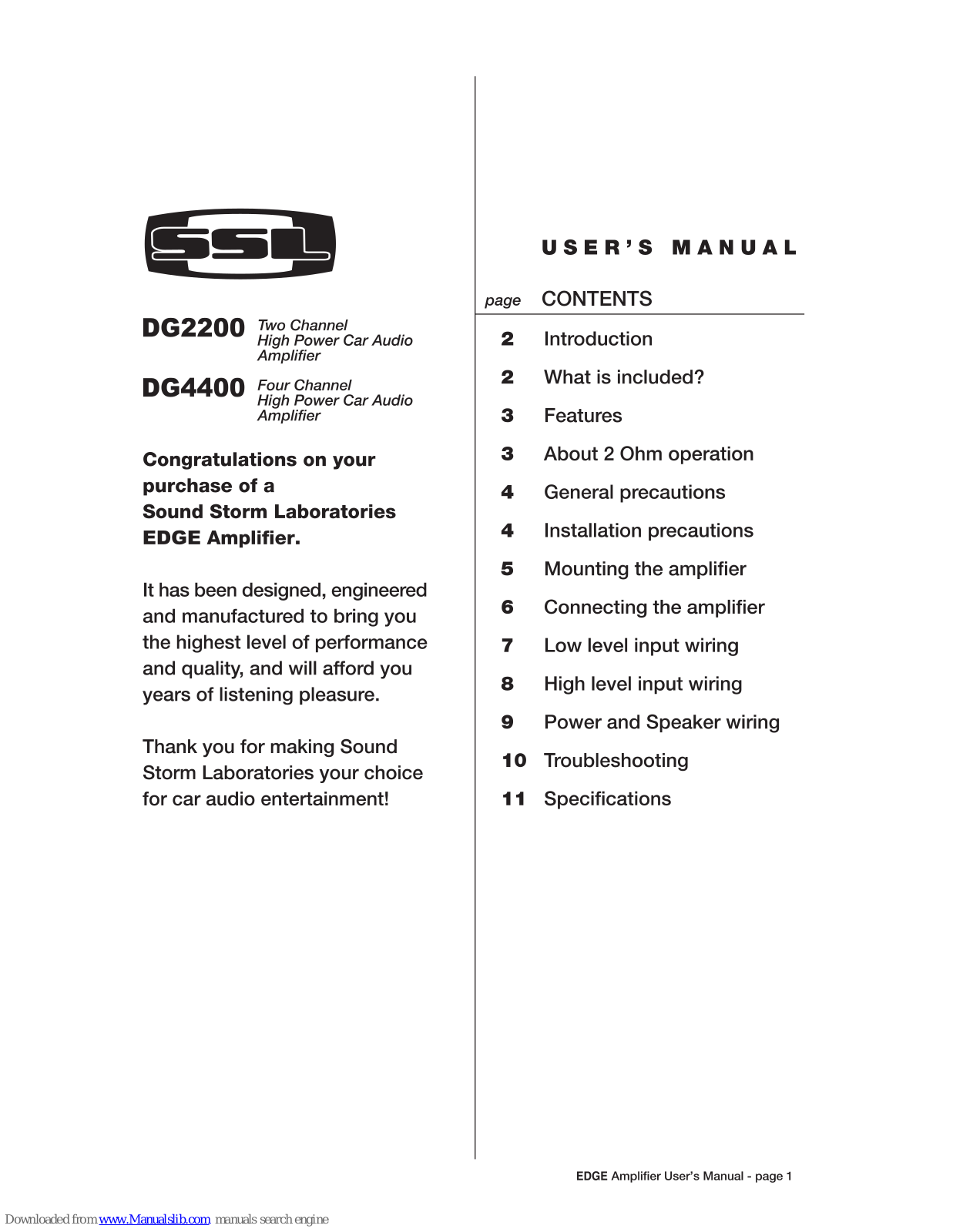 Ssl DG2200, DG4400 User Manual