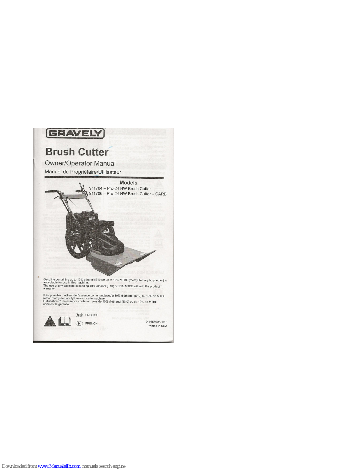 Gravely 911704, 911706 Owner's/operator's Manual