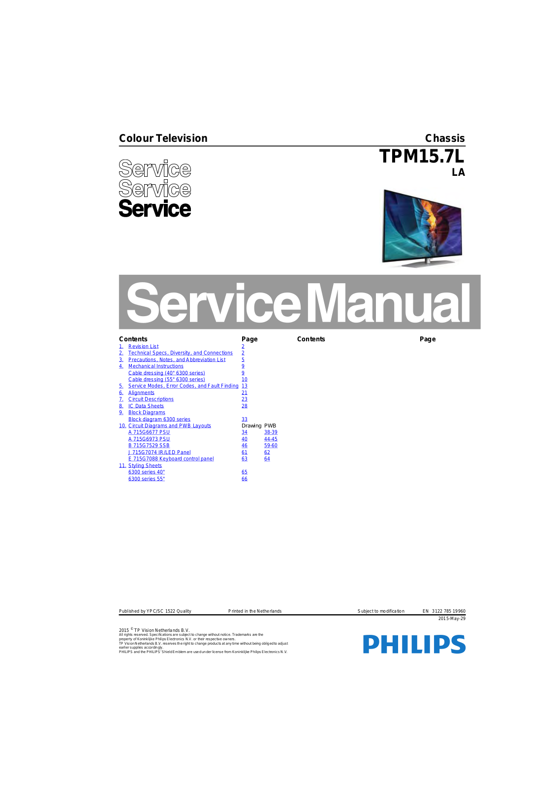 Philips 40PUG6300/78, 55PUG6300/78 Schematic