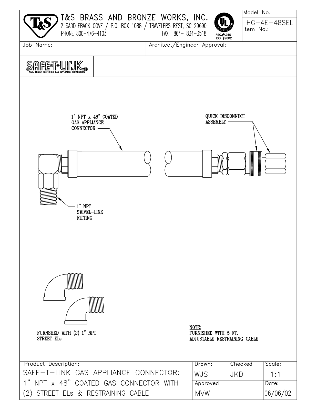 T&S Brass HG-4E-48SEL User Manual