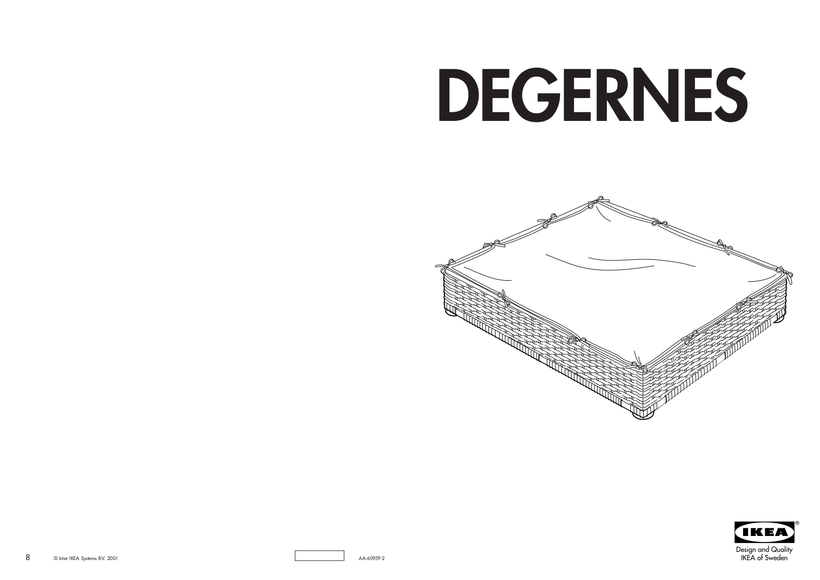 IKEA DEGERNES BED STORAGE BOX 35X37 Assembly Instruction