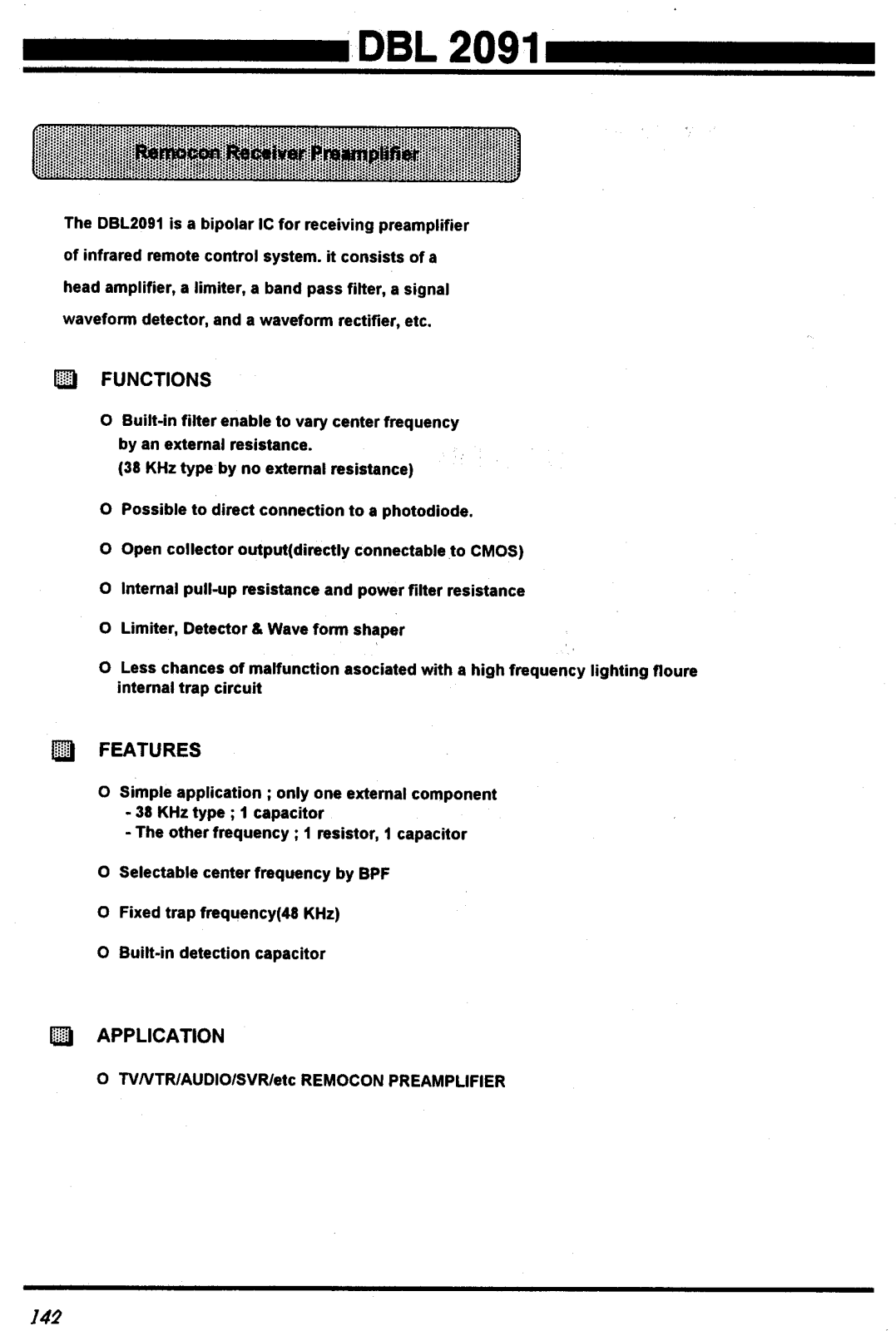 Daewoo Semiconductor DBL2091 Datasheet