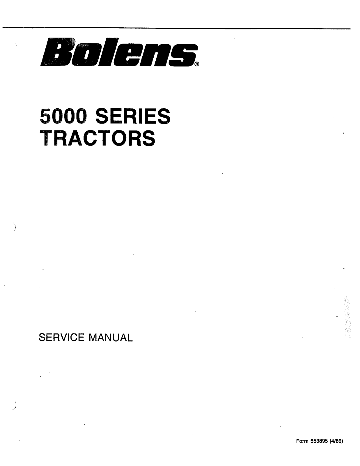 bolens 5000 series service Manual