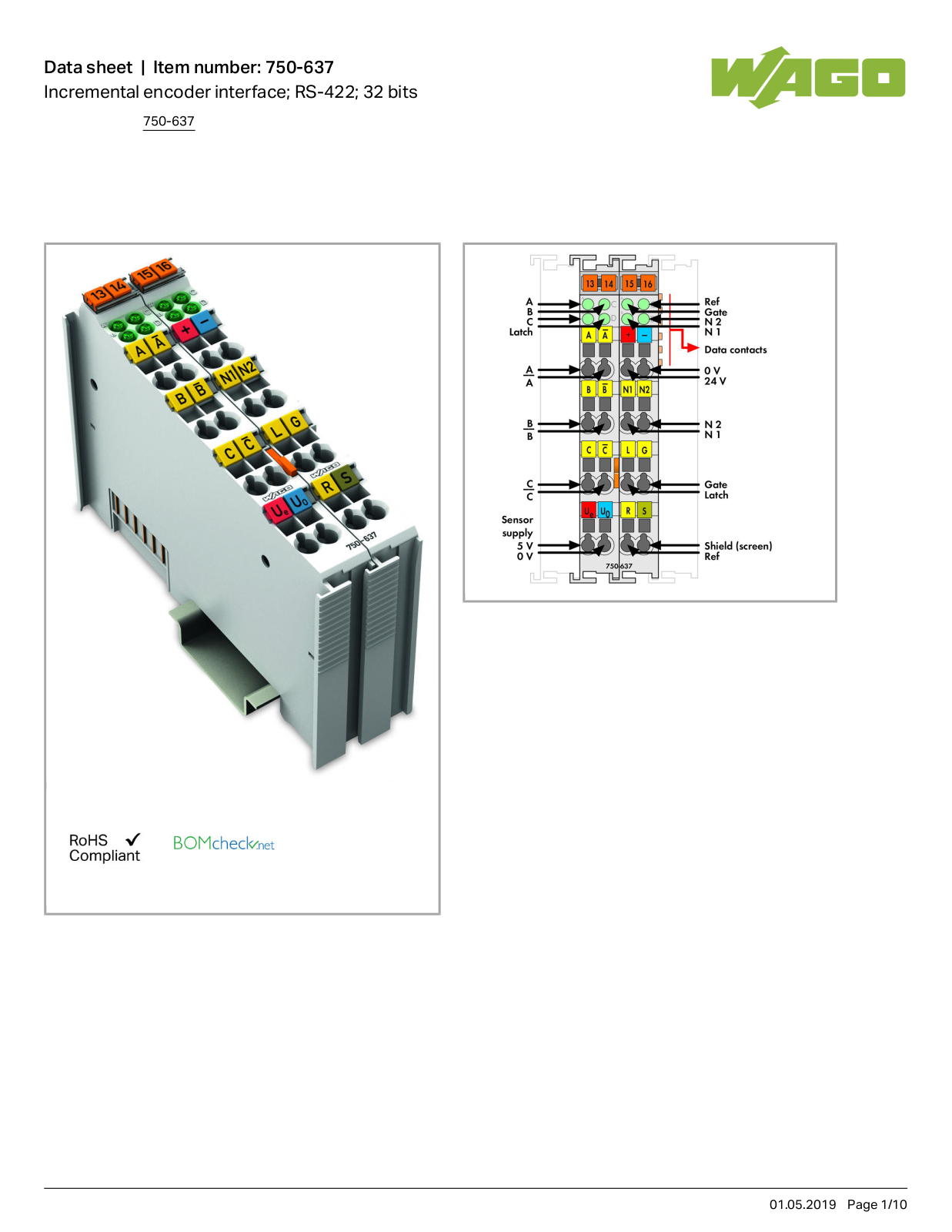 Wago 750-637 Data Sheet