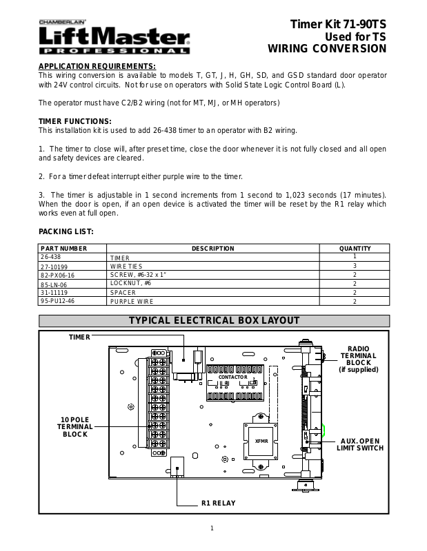 Lift-master 90 TS User Manual