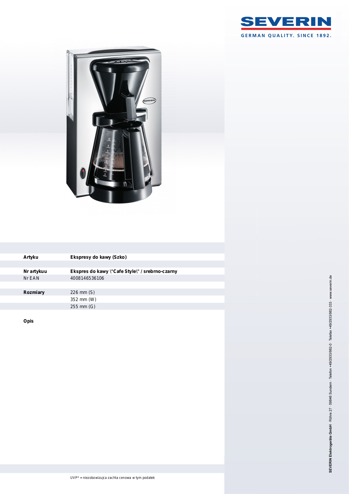 Severin KA 5361 User Manual