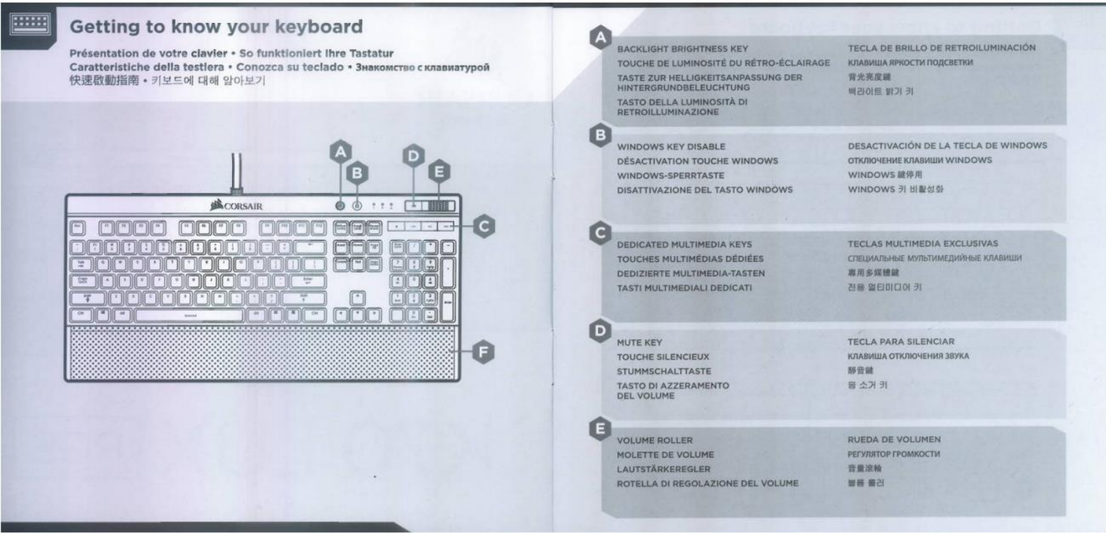Corsair K70 LUX RGB Silent User Manual