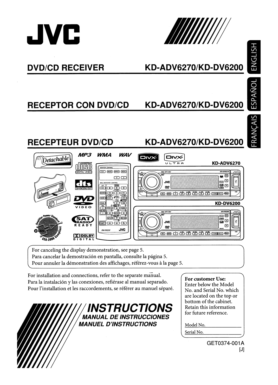 JVC KD-ADV6270 User Manual