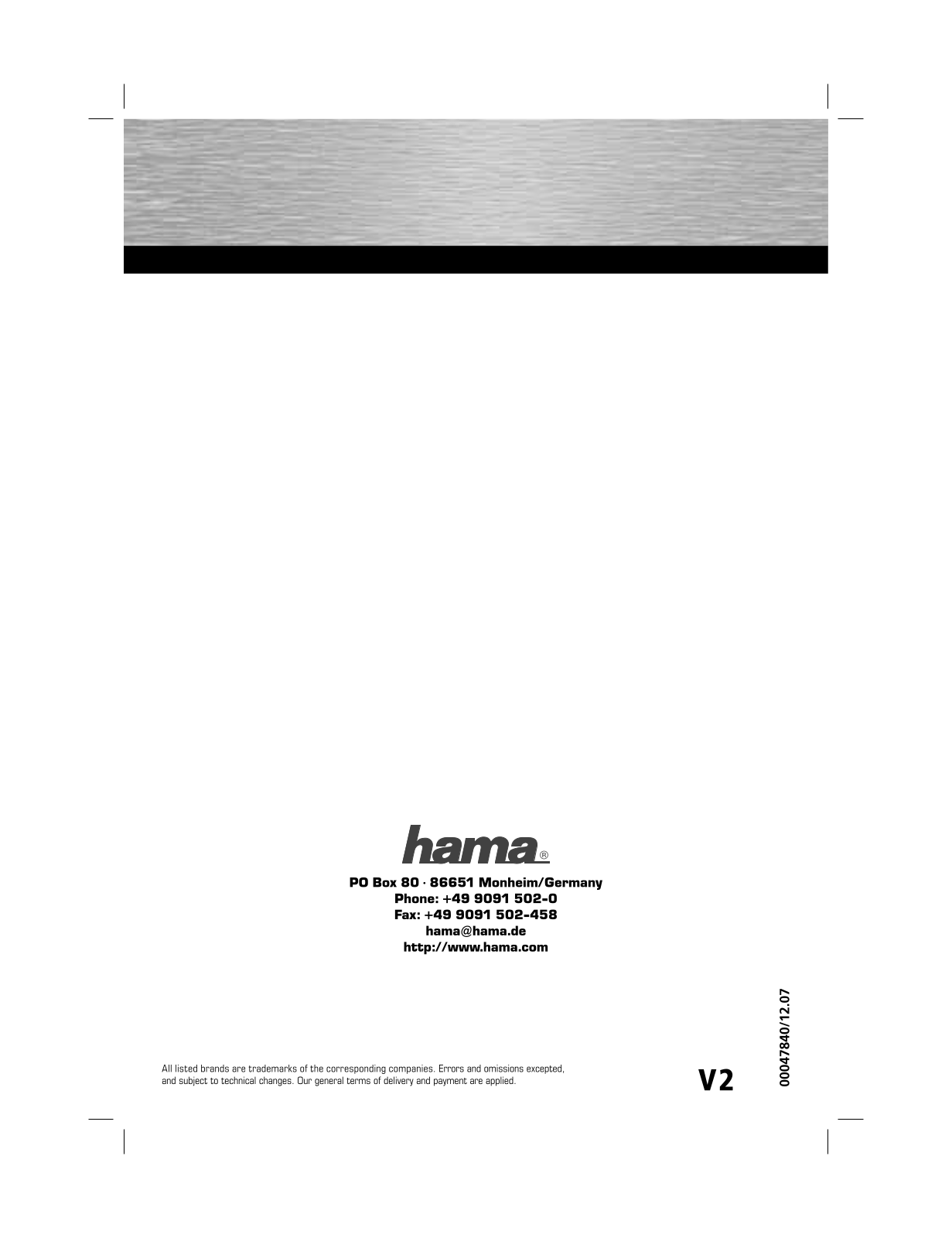 Hama 00047840 User manual