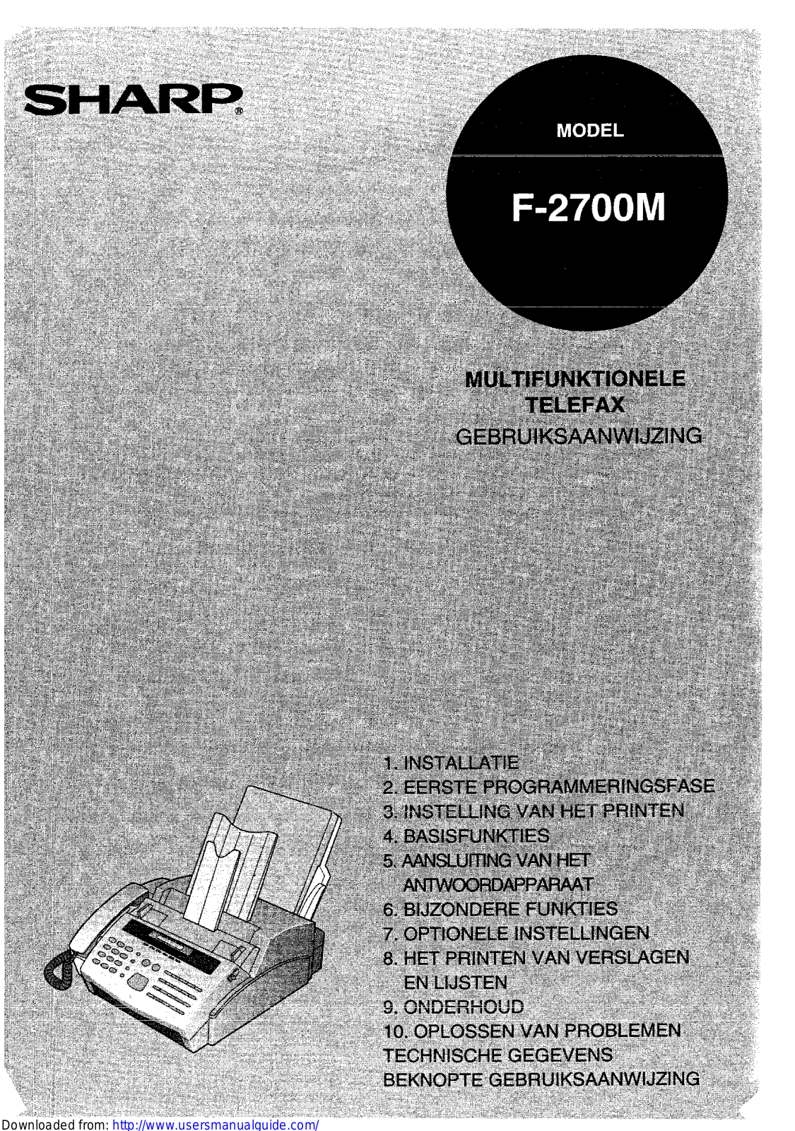 SHARP F-2700M User Manual