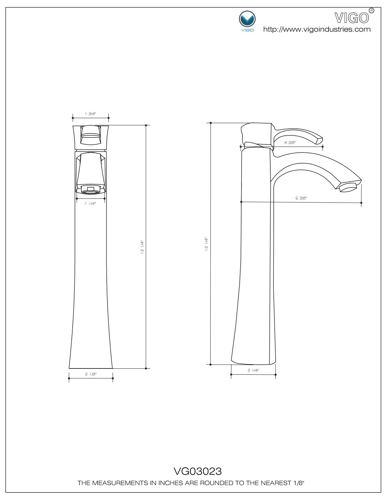 Vigo VG03023RB Installation Manual