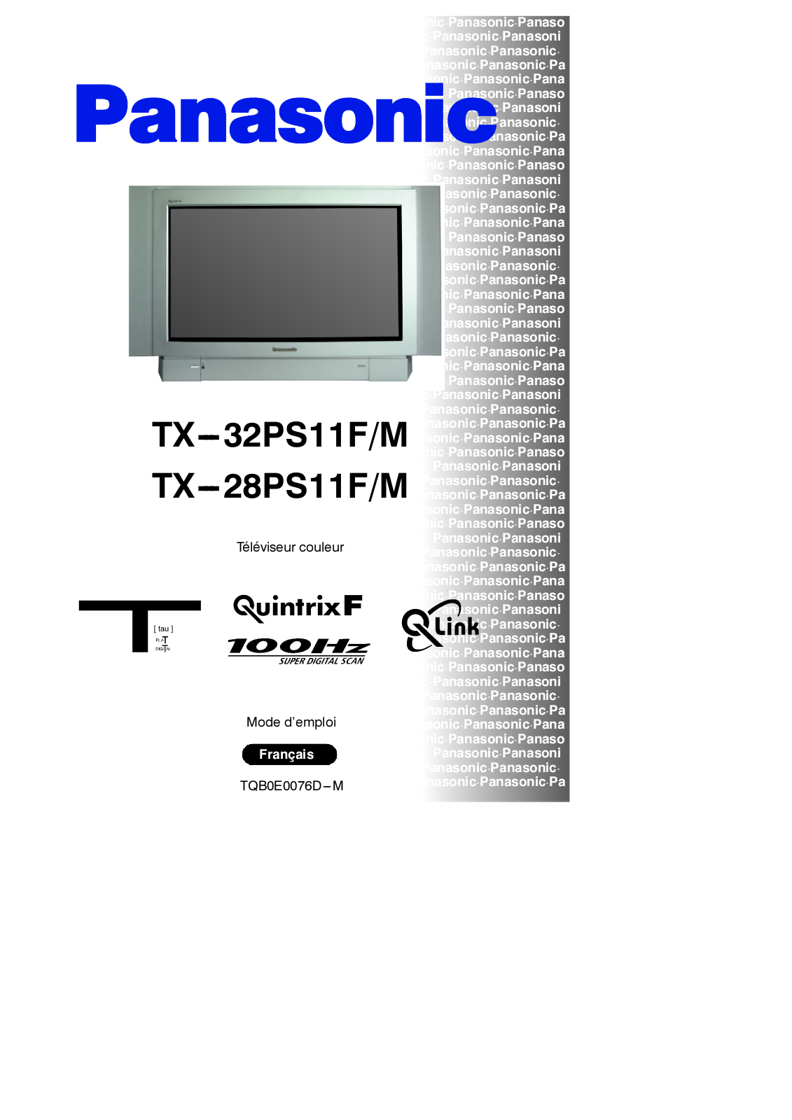 PANASONIC TX-32PS11FM, TX-28PS11FM User Manual