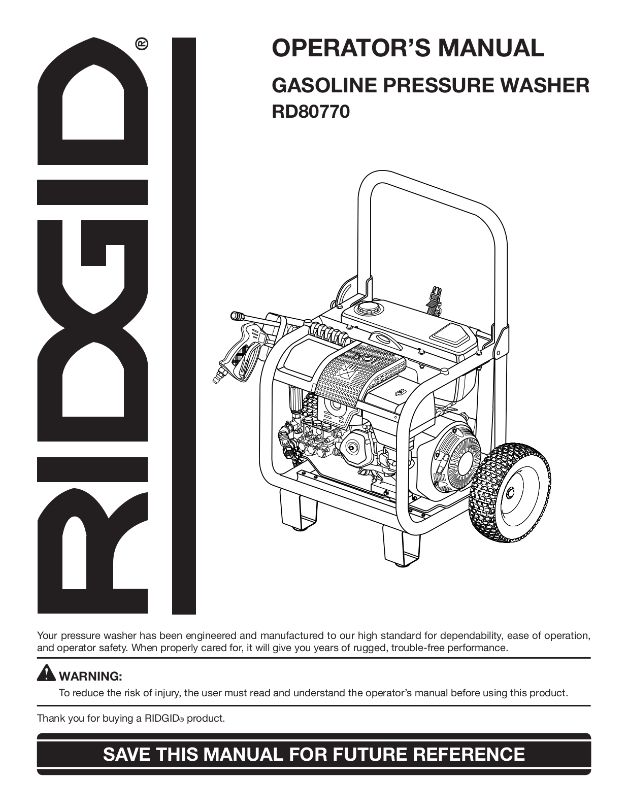 RIDGID RD80770 User Manual