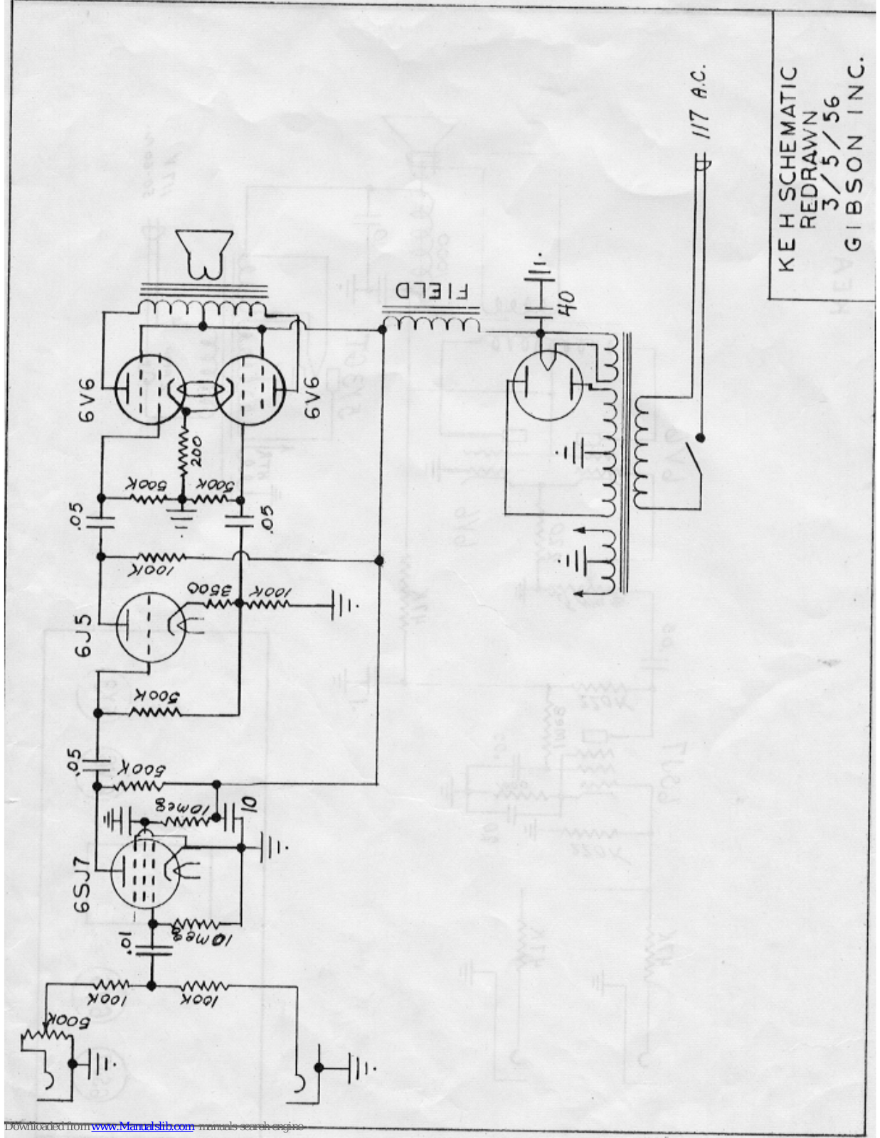 Gibson KE H, KE Schematic Diagram