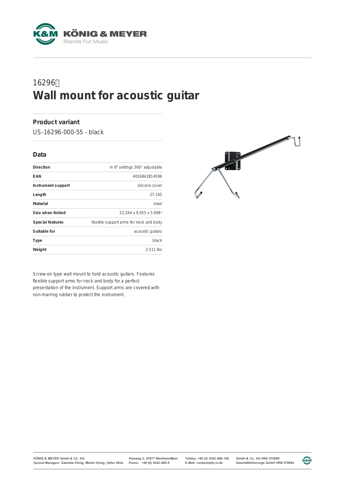 K&M 16296 User Manual