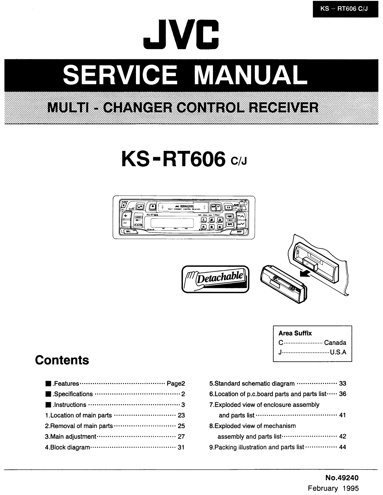 JVC KSRT-606 Service manual