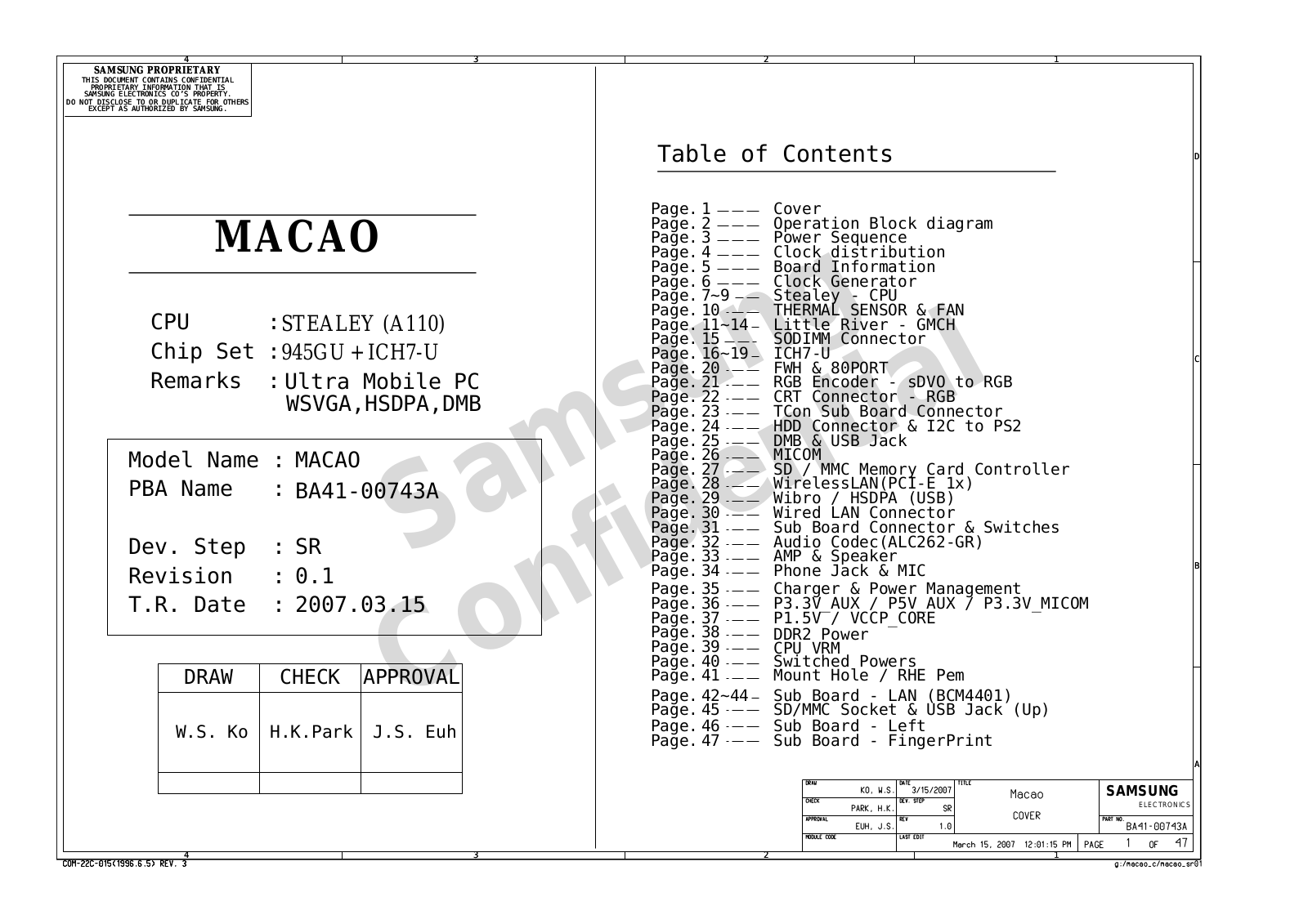 SAMSUNG NT-Q1U System Schematic Diagram