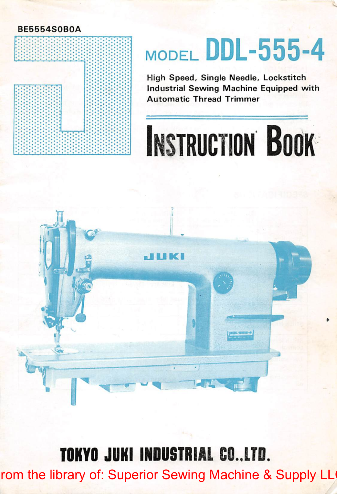 Juki DDL-555-4 Instruction Manual