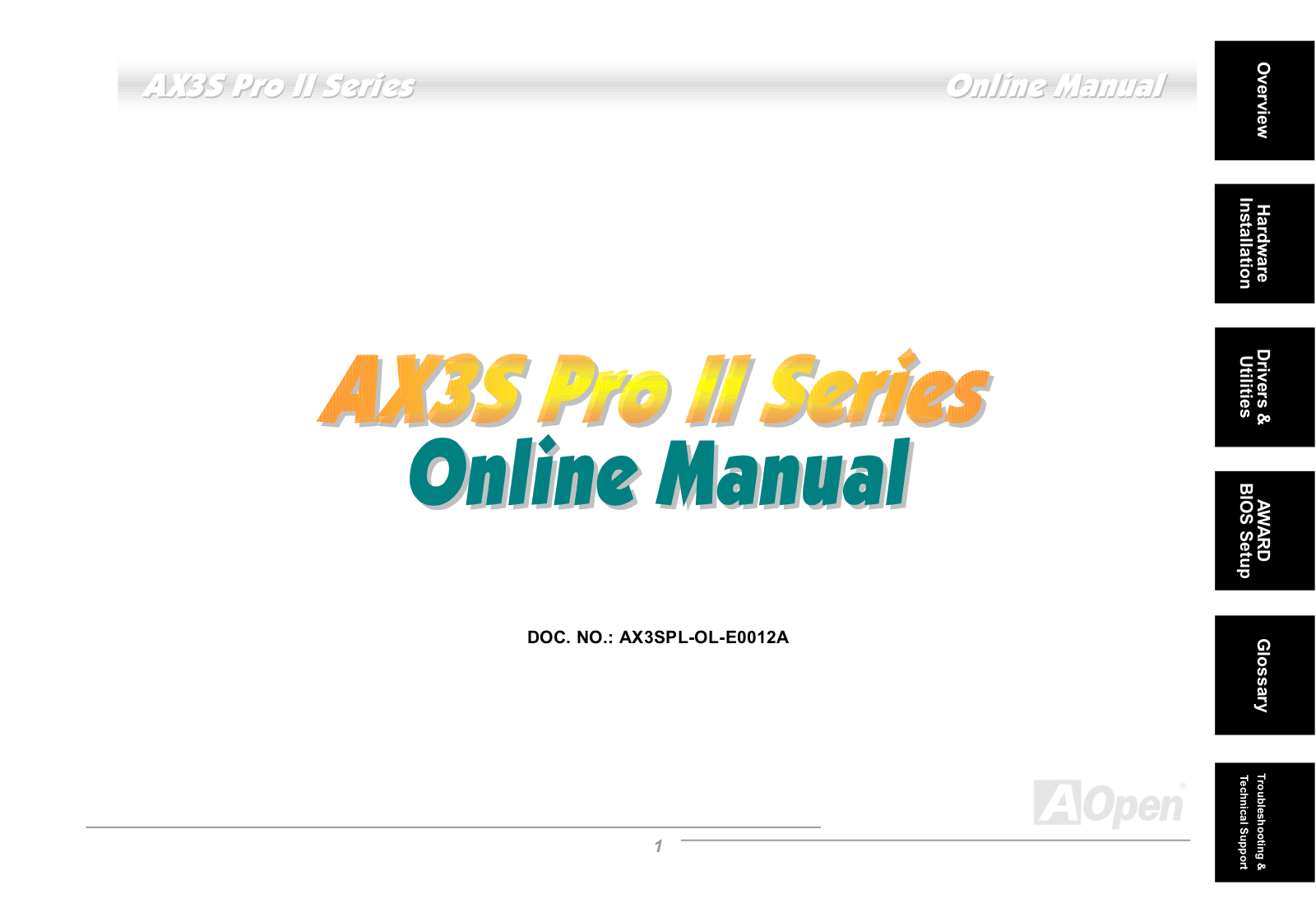 Aopen AX3SPLUSII User Manual