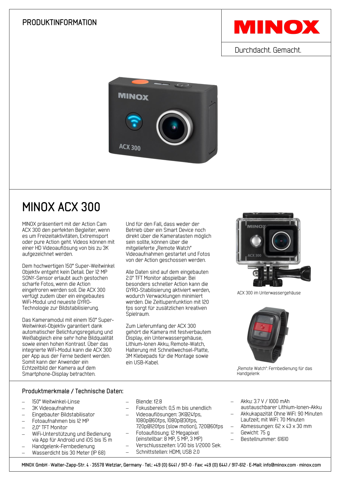 Minox ACX 300 User Manual