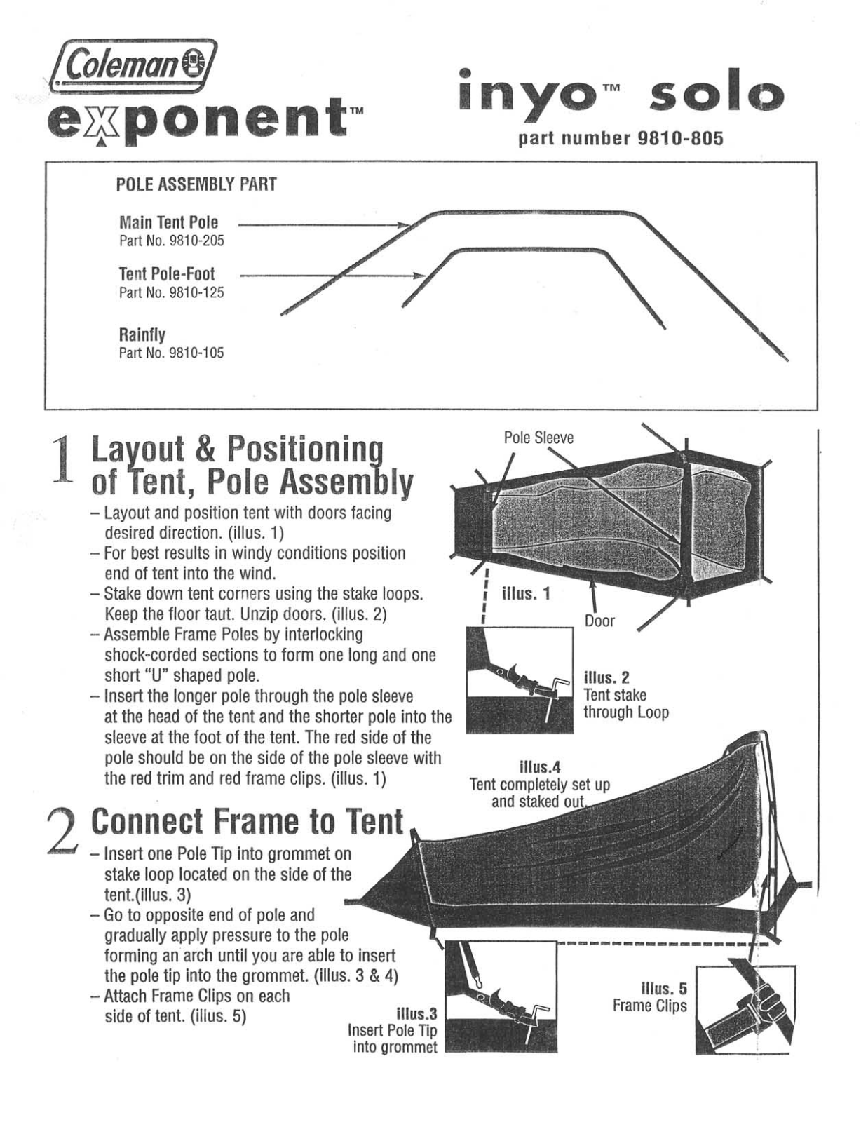 Coleman INYO SOLO 9810-805 User Manual