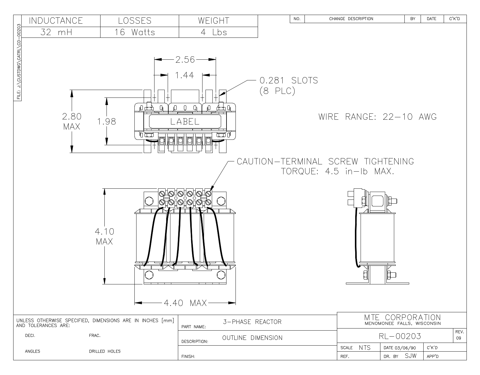 MTE RL-00203 CAD Drawings