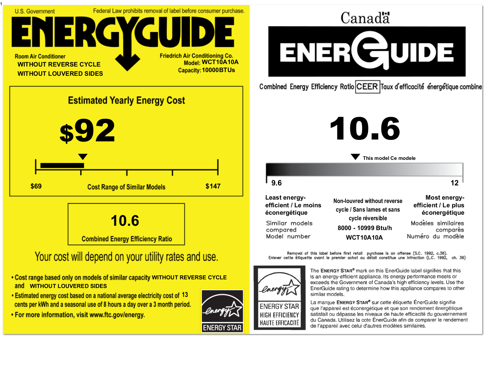 Friedrich WCT10A10A Energy manual