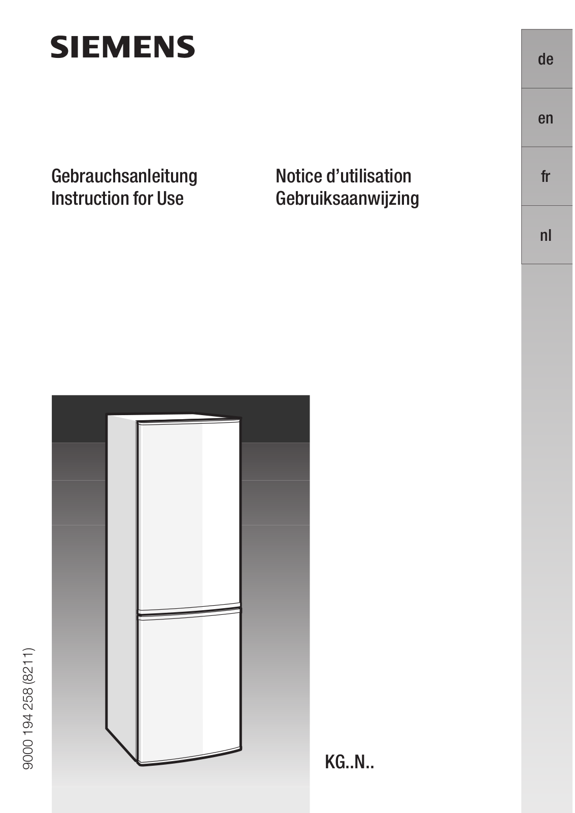 BOSCH KGH39A03GB User Manual