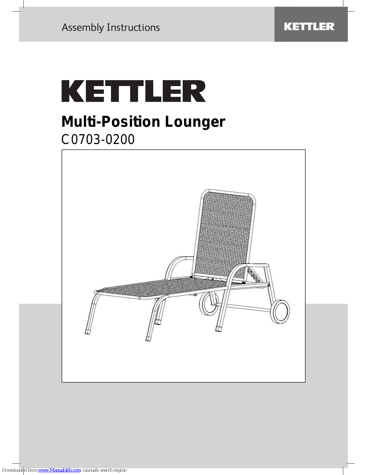 Kettler C0703-0200 Assembly Instructions Manual