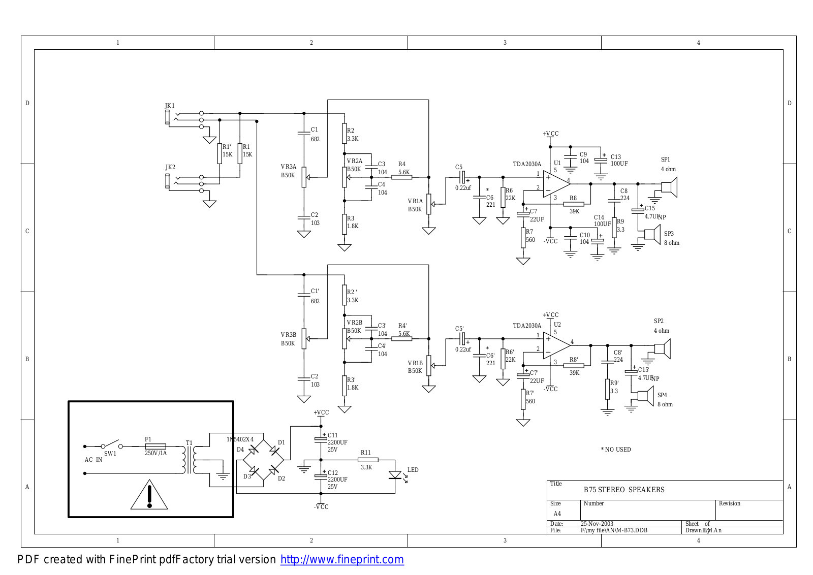 Microlab M-B75 Schematics