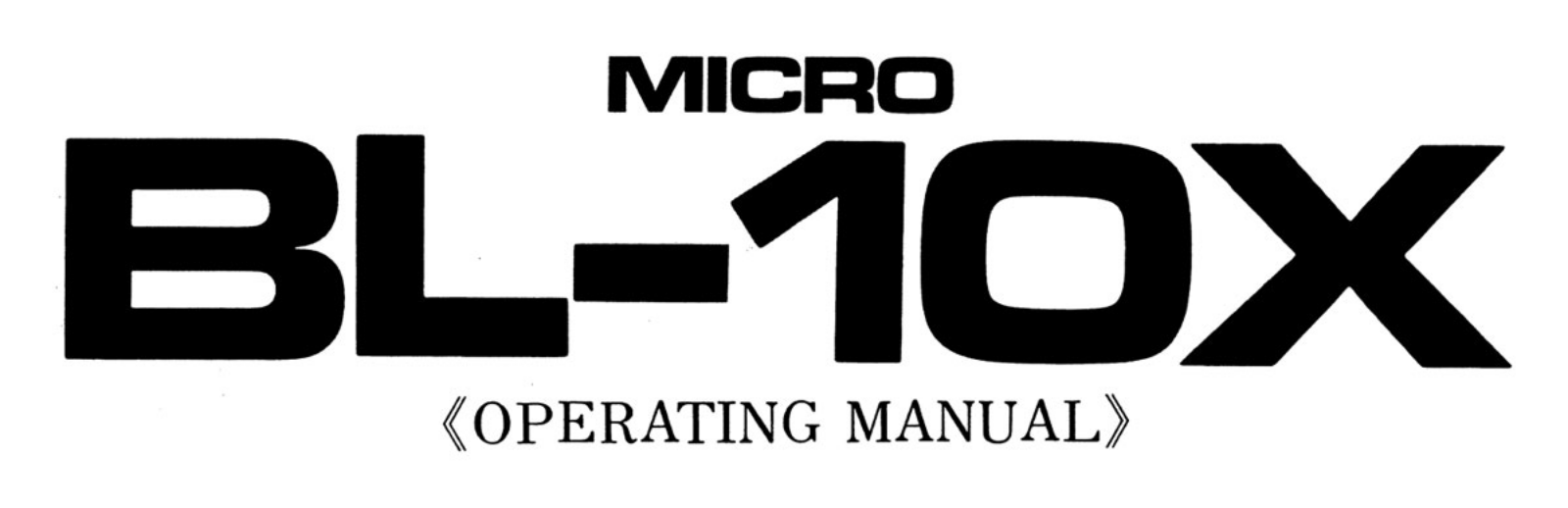 Micro Seiki BL-10-X Owners manual