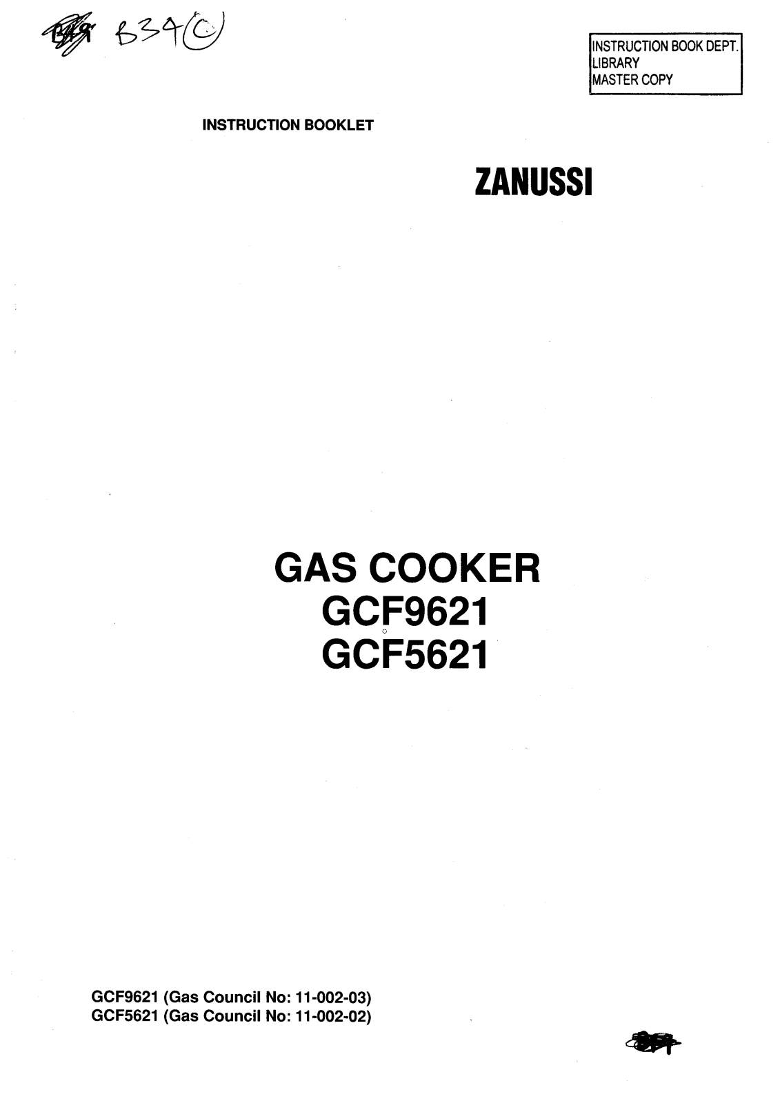 Zanussi GCF9621, GCF5621 User Manual