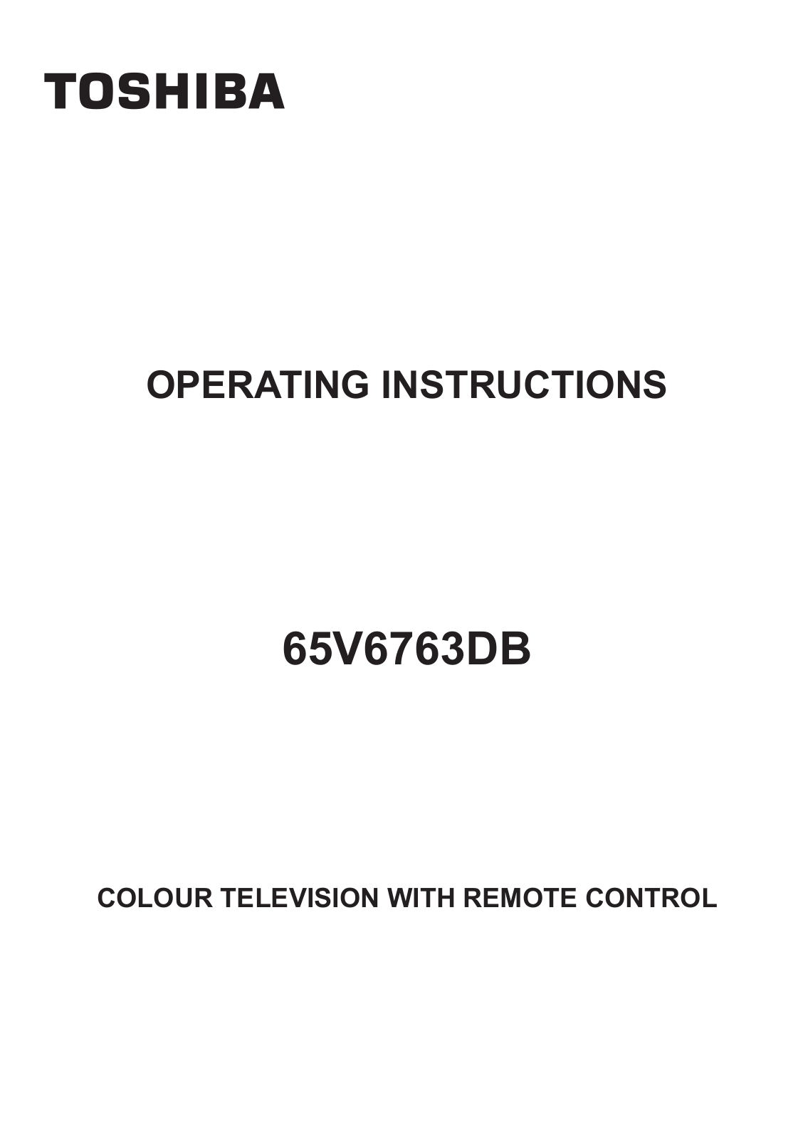 Toshiba 65V6763DB Instruction manual