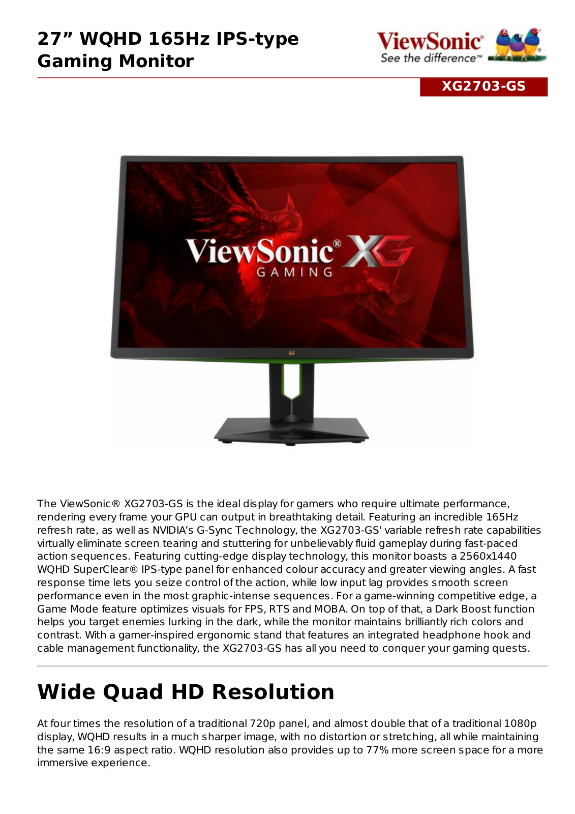 ViewSonic XG2703-GS User Manual