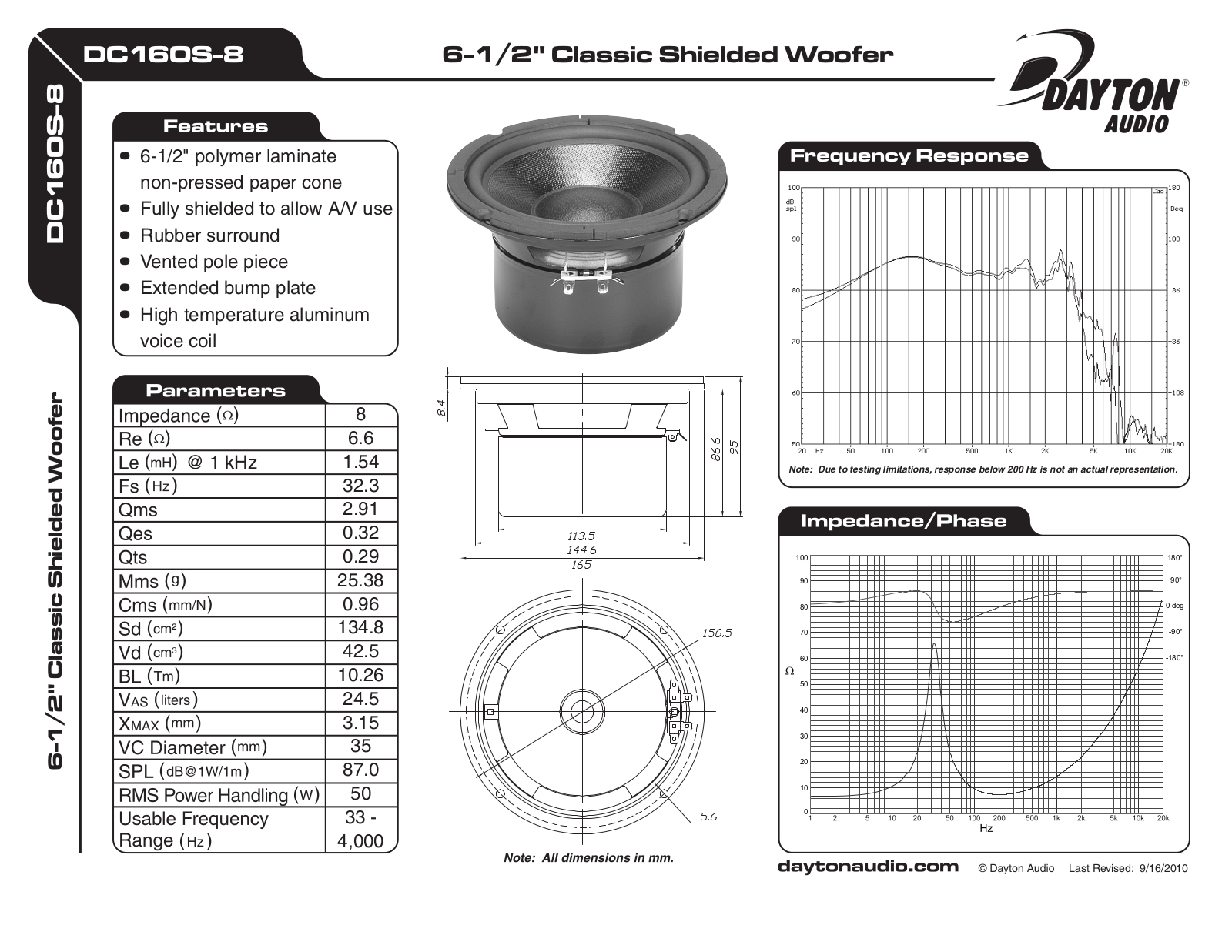 Dayton DC160S-8 6-1 User Manual