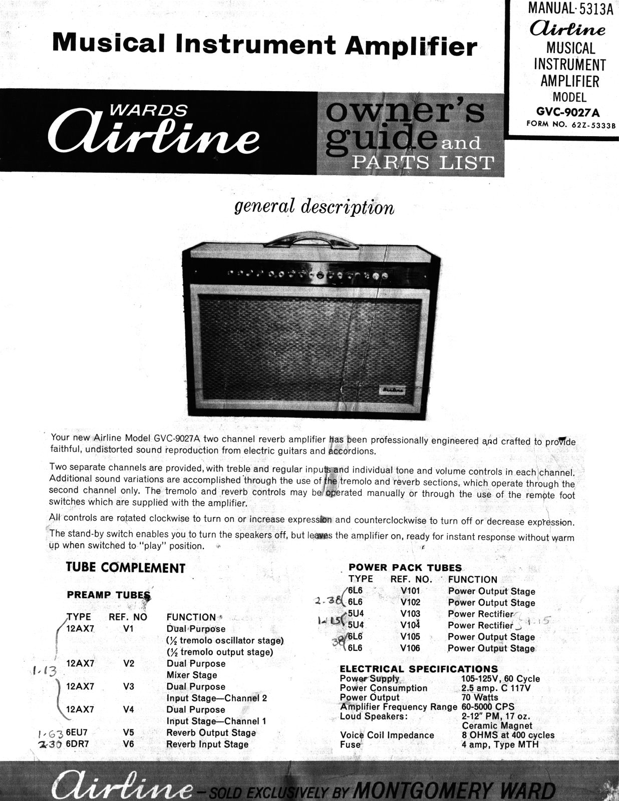 Airline Wards gvc 9027a schematic