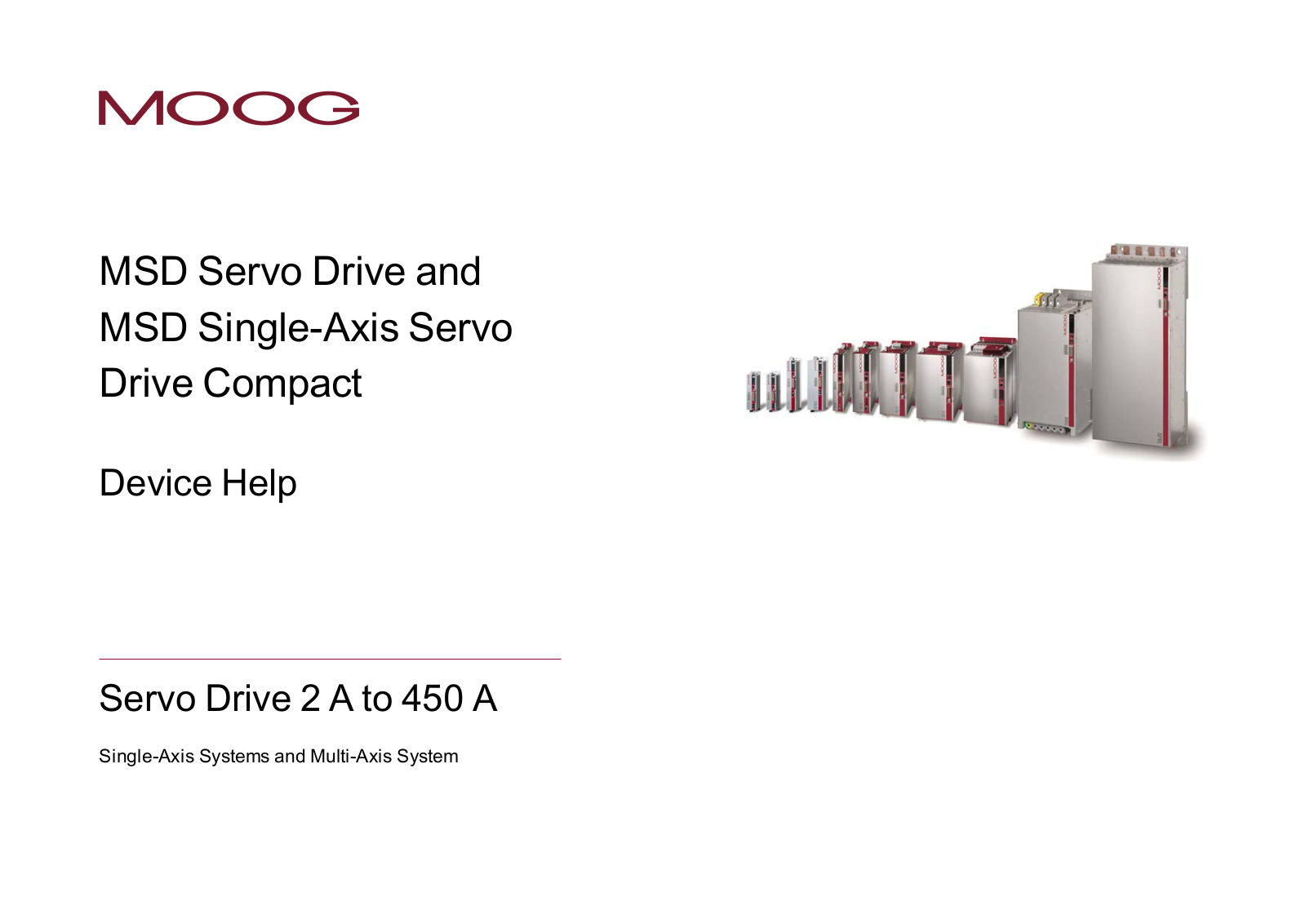 Moog MSD Servo Drive, MSD Single-Axis Servo Drive Compact Device Help