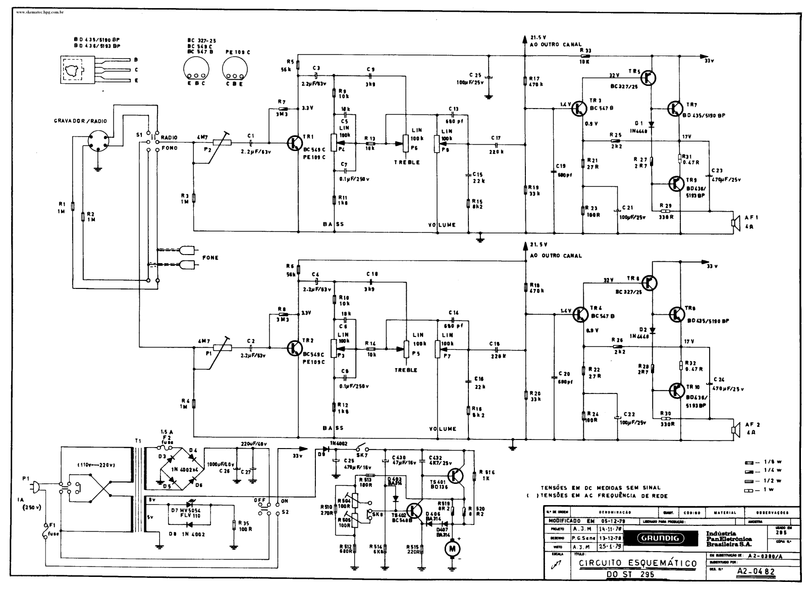 Grundig ST-295 Schematic